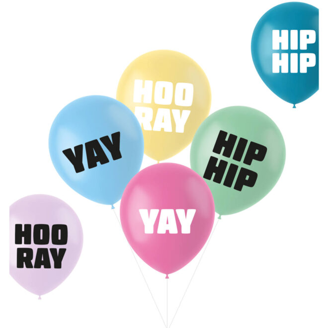 Pastel Vibes ballonnen (33cm, 6 stuks) - Hip Hip Hooray