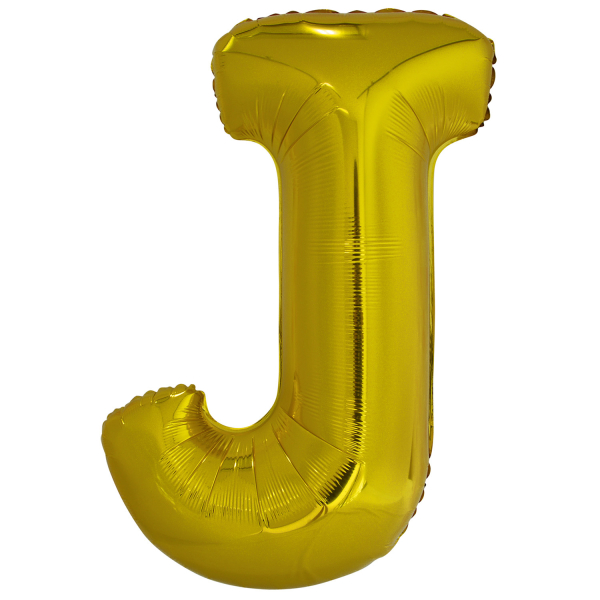 Grote folie ballon letter J - Goud