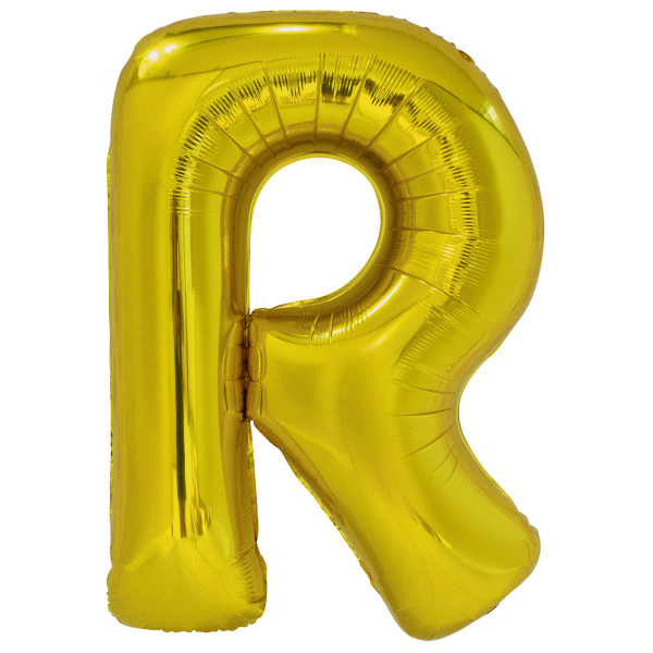Grote folie ballon letter R - Goud