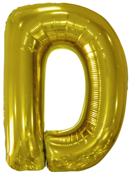 Grote folie ballon letter D - Goud