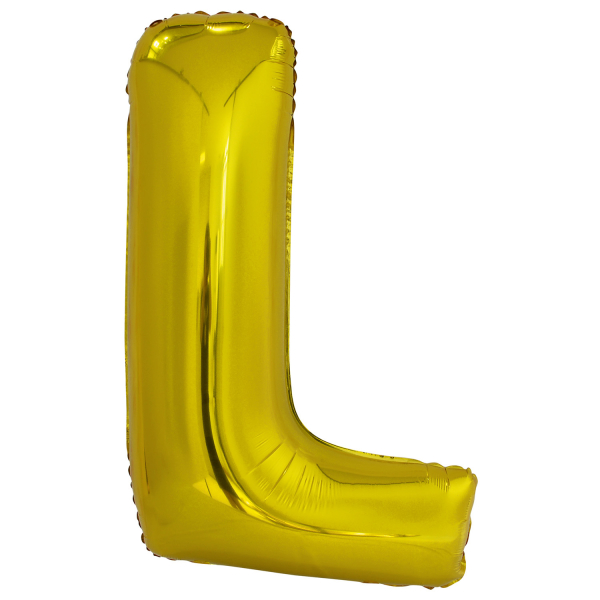 Grote folie ballon letter L - Goud