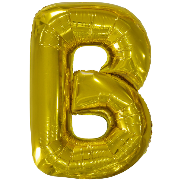 Grote folie ballon letter B - Goud