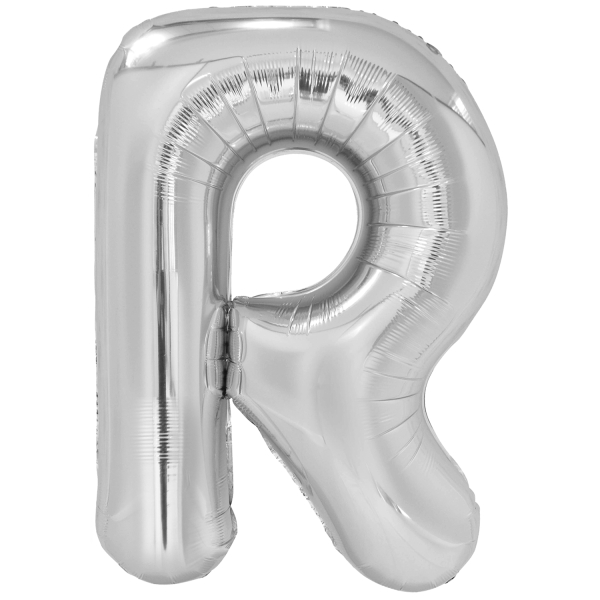 Grote folie ballon letter R - Zilver