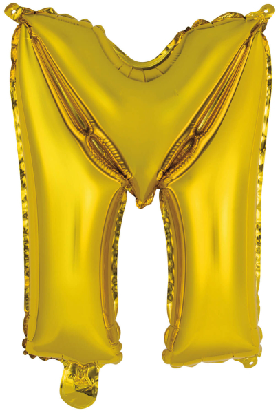 Mini folie ballon letter M (35cm) - goud
