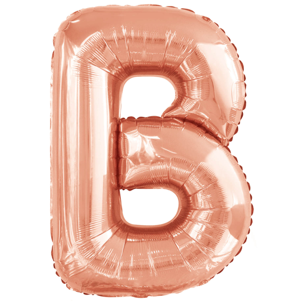 Grote folie ballon letter B - Rosé Goud