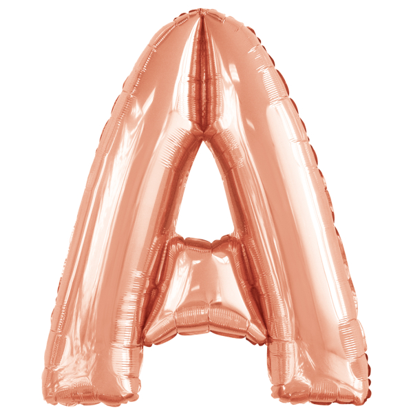 Grote folie ballon letter A - Rosé Goud