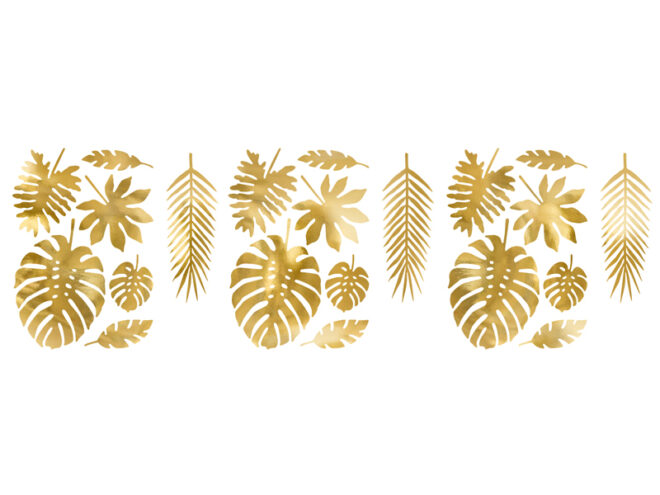 Gouden decoratie bladeren - 21 stuks