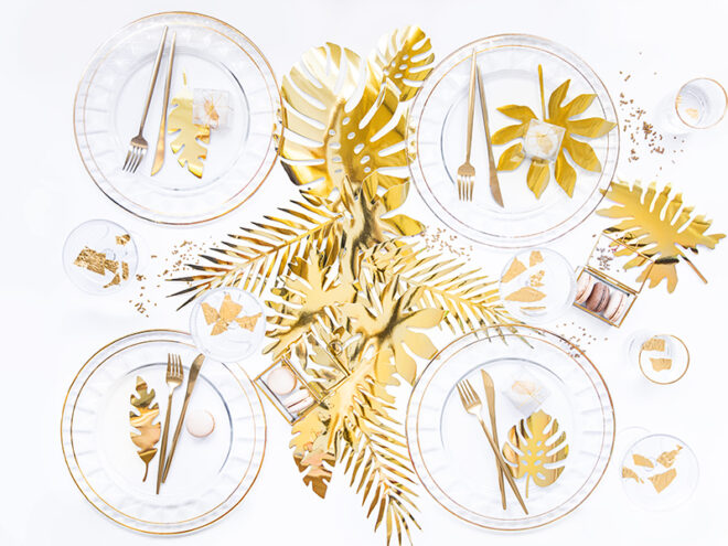 Gouden decoratie bladeren - 21 stuks