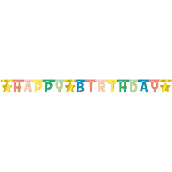 Retro Vibes letterslinger (1,6m) - Happy Birthday