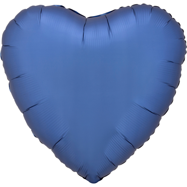 Silk Lustre folieballon hart (43cm) - Azure Blauw