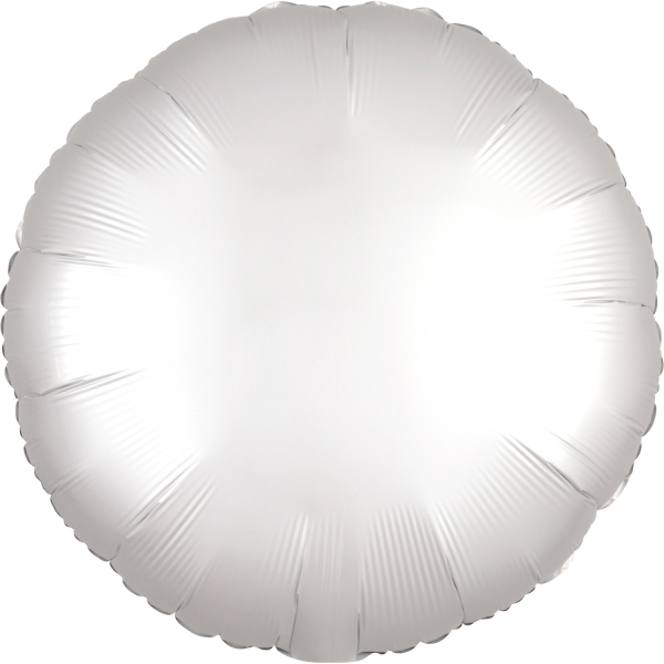 Silk Lustre folieballon rond (43cm) - Wit