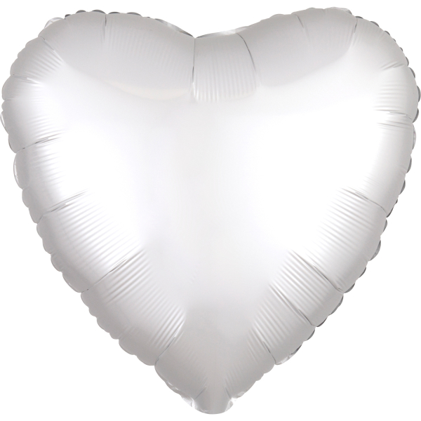 Silk Lustre folieballon hart (43cm) - Wit