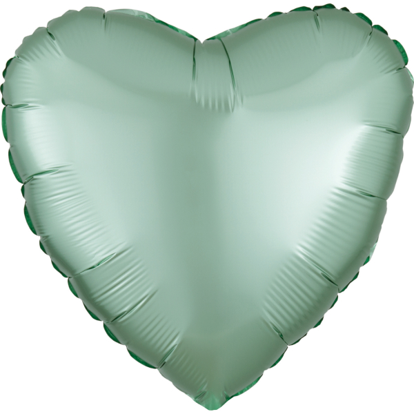 Silk Lustre folieballon hart (43cm) - Mint Groen