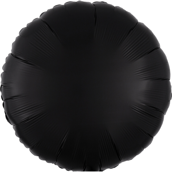 Silk Lustre folieballon rond (43cm) - Zwart