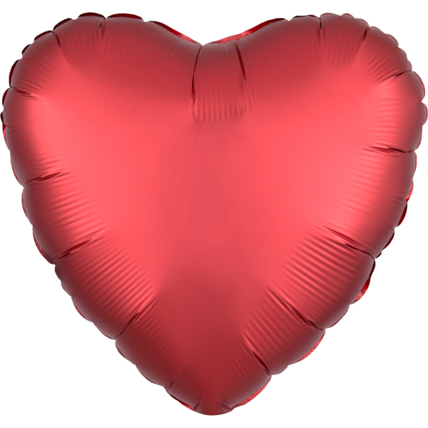 Silk Lustre folieballon hart (43cm) - Rood