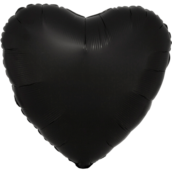Silk Lustre folieballon hart (43cm) - Zwart