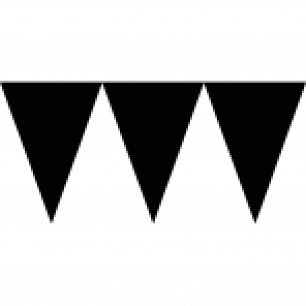 Papieren vlaggenlijn (457cm) - Zwart