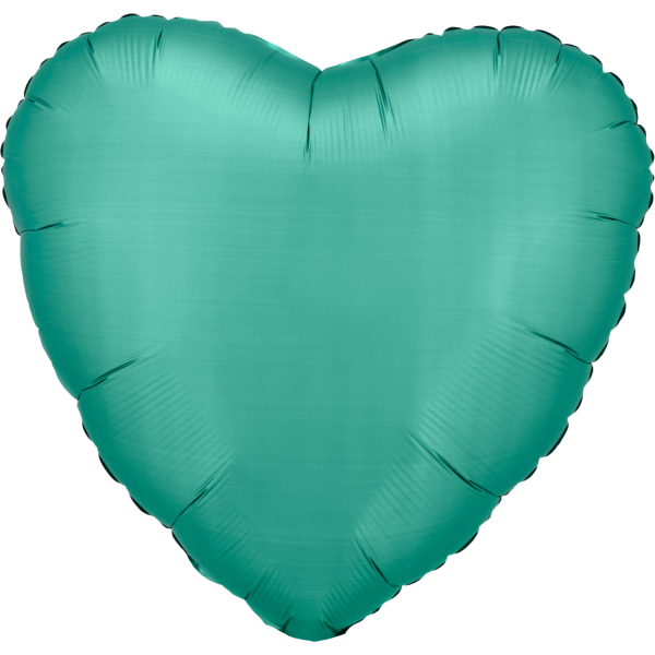 Silk Lustre folieballon hart (43cm) - Jade Groen