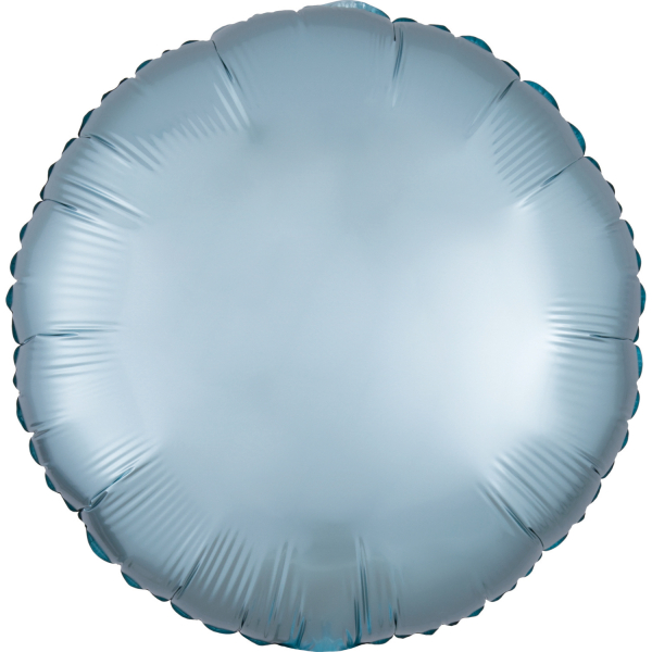 Silk Lustre folieballon rond (43cm) - Pastel Blauw
