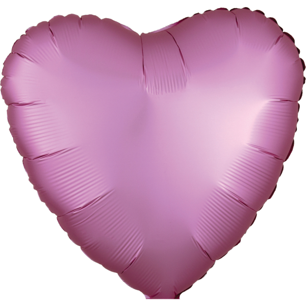 Silk Lustre folieballon hart (43cm) - Flamingo Pink