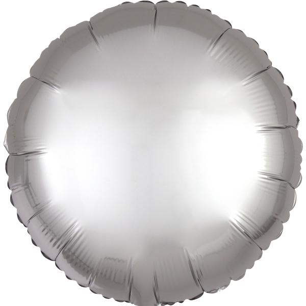 Silk Lustre folieballon rond (43cm) - Zilver