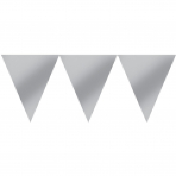 Papieren vlaggenlijn (457cm) - Zilver