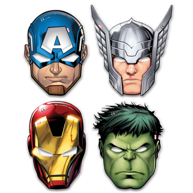 Mighty Avengers maskers - 6 stuks