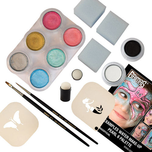 Grimas Water Make-up (Pure) Pearl 6 palette set
