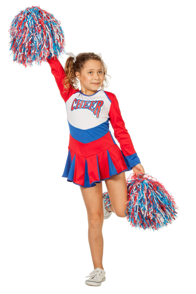 Cheerleader Meisjeskostuum - Rood-Wit-Blauw