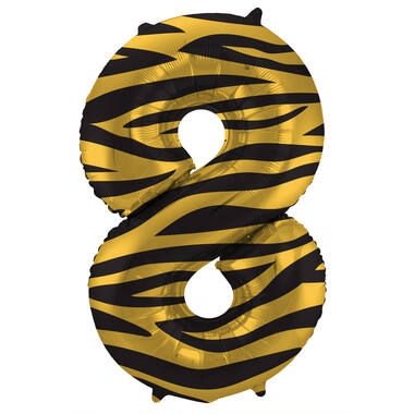 Grote folie ballon cijfer 8 (86cm) - Tiger Chic