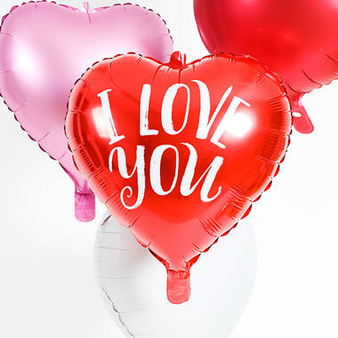 Folieballon Rood Hart - I love your (45cm)