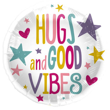 Folieballon Hugs and Good Vibes (45cm)