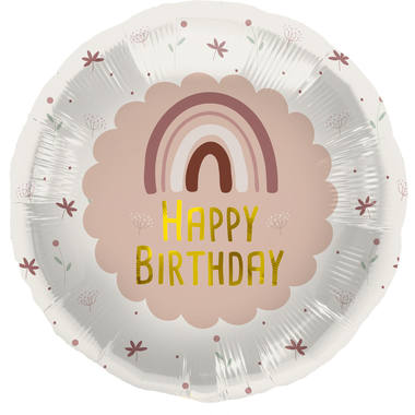 Folieballon Happy Birthday Regenboog Roze (45cm)