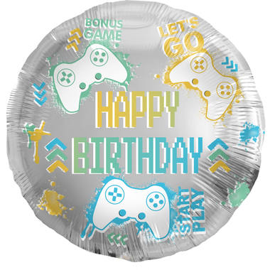 Folieballon Happy Birthday Gaming (45cm)