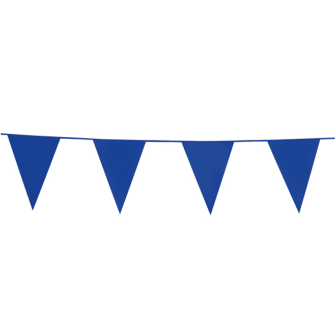 Plastic vlaggenlijn (10m) - blauw