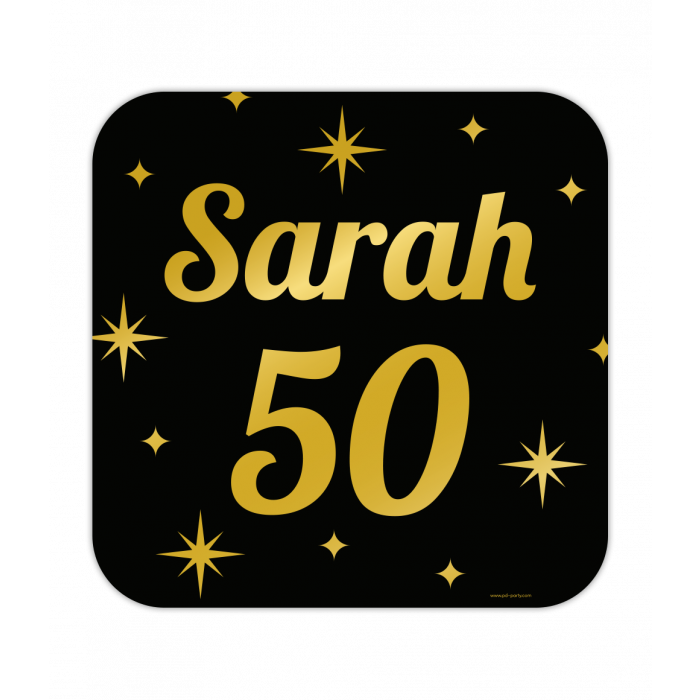 mijn Bijdrage Authenticatie Classy Party Decoratie Bord - Sarah 50 (50x50cm) - Feesthuis