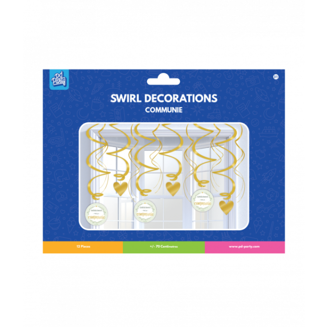 Swirl Decoraties Communie - 12 stuks