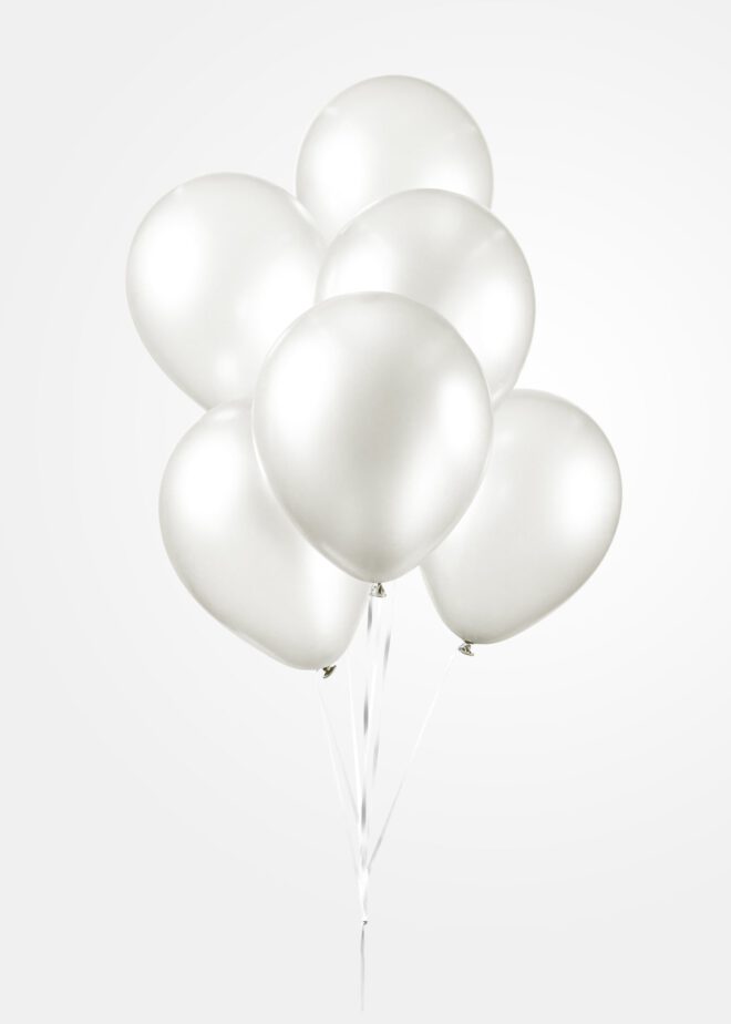 Latex ballonnen parelmoer wit (12"- 31cm) - 10 stuks