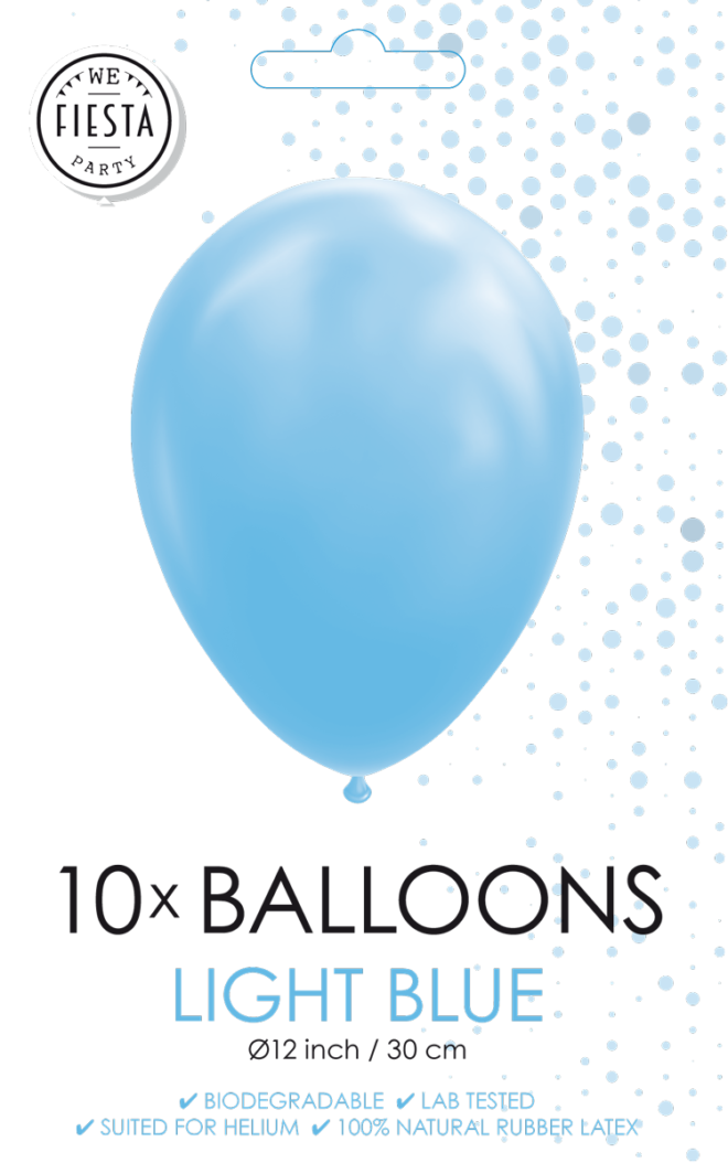 Latex ballonnen licht blauw (31cm) - 10 stuks