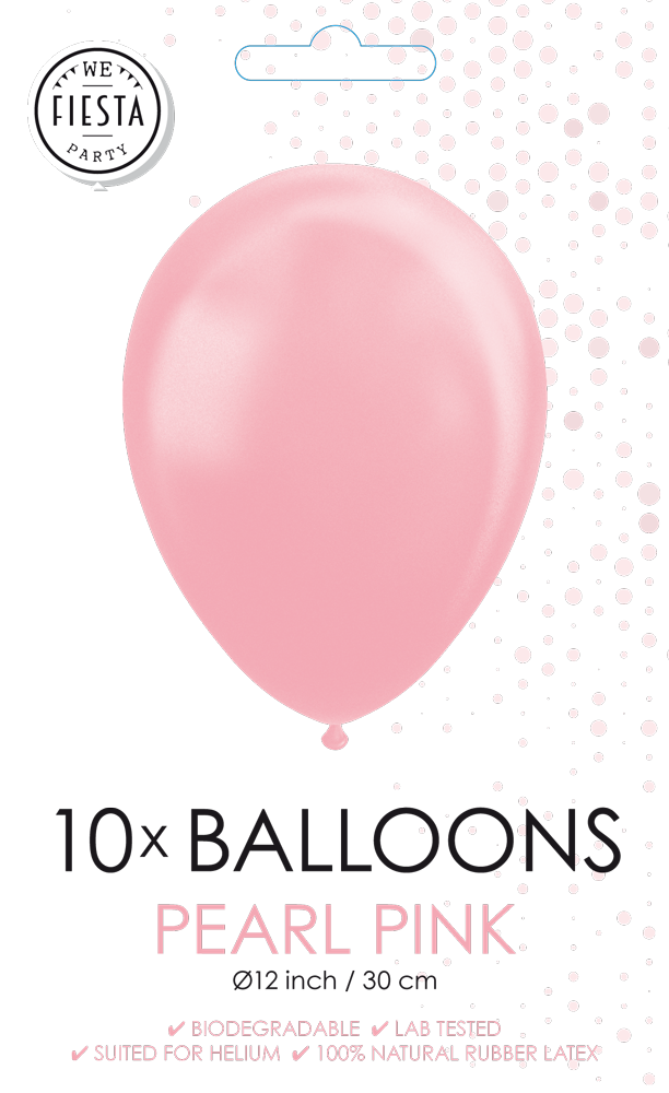 Latex ballonnen parelmoer licht roze (31cm) - 10 stuks