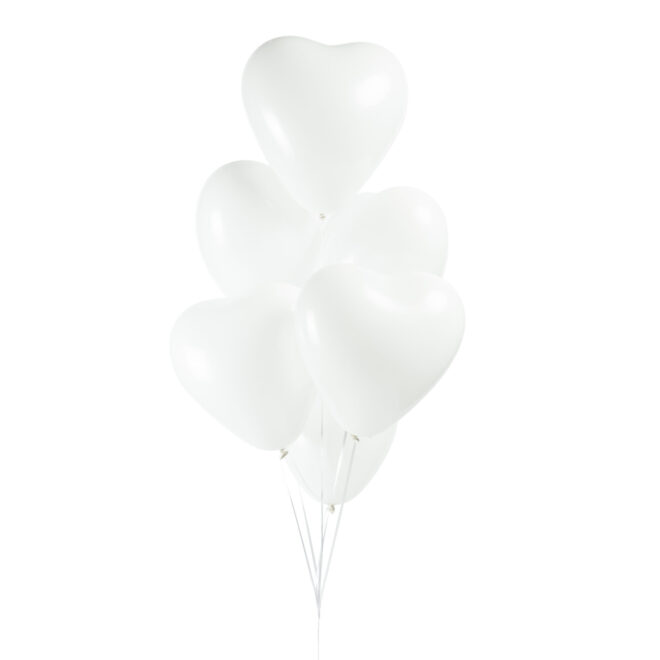 Ballonnen Hartvorm (6st.) - wit