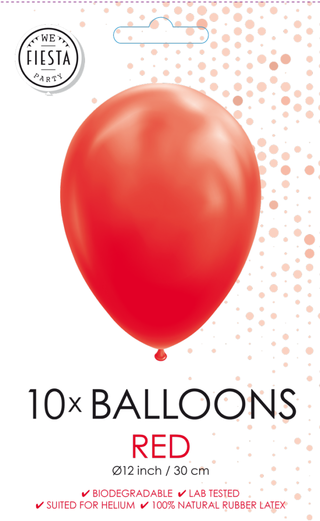 Latex ballonnen rood (31cm) - 10 stuks