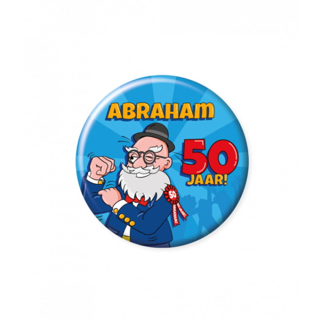 Button - Abraham cartoon 50 jr