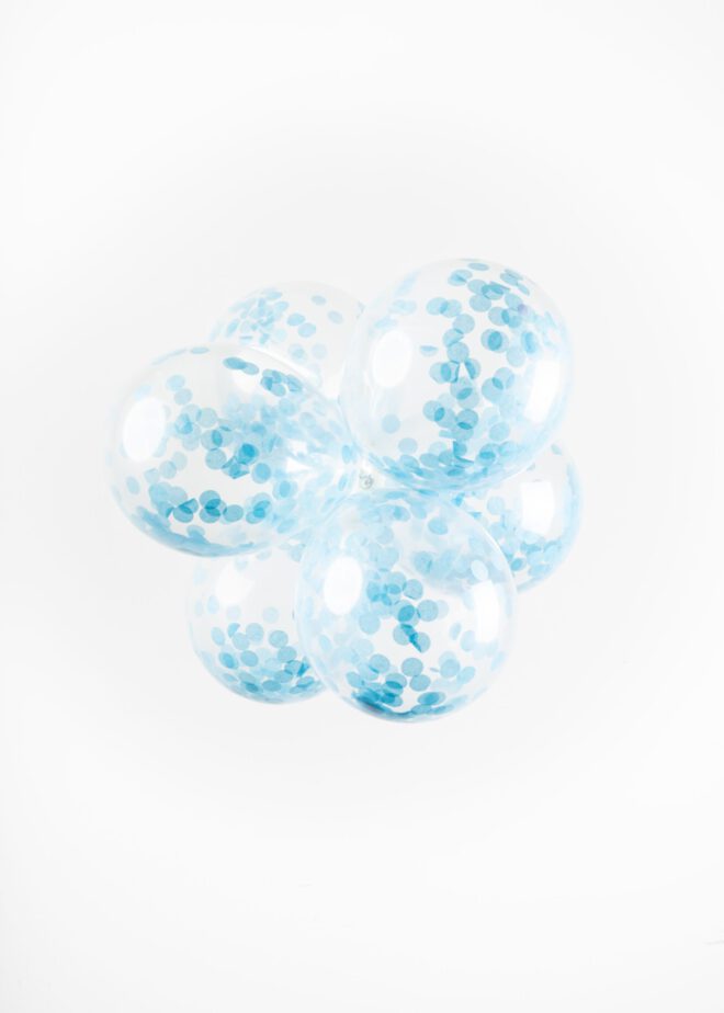Ballonnen met confetti (6st.) - Baby Blauw