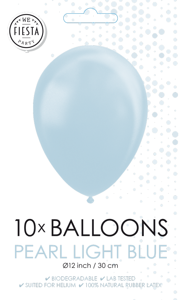 Latex ballonnen parelmoerlicht blauw (31cm) - 10 stuks