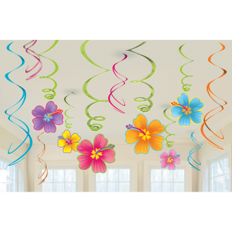 Hibiscus Swirl decoratie - 12 stuks