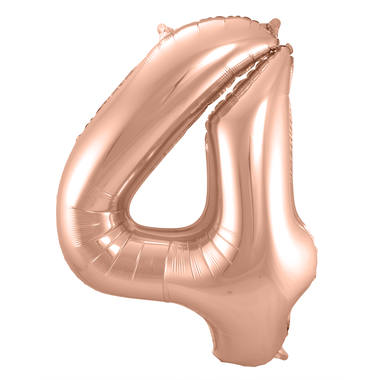 Grote folie ballon cijfer 4 (86cm) - Rosé goud