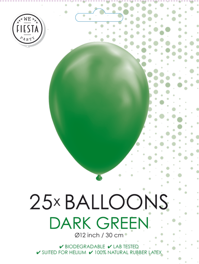 Latex ballonnen donker groen (31cm) - 25 stuks