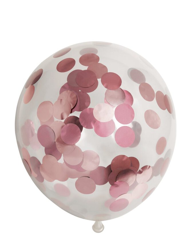 Ballonnen met confetti (6st.) - Rosé Goud