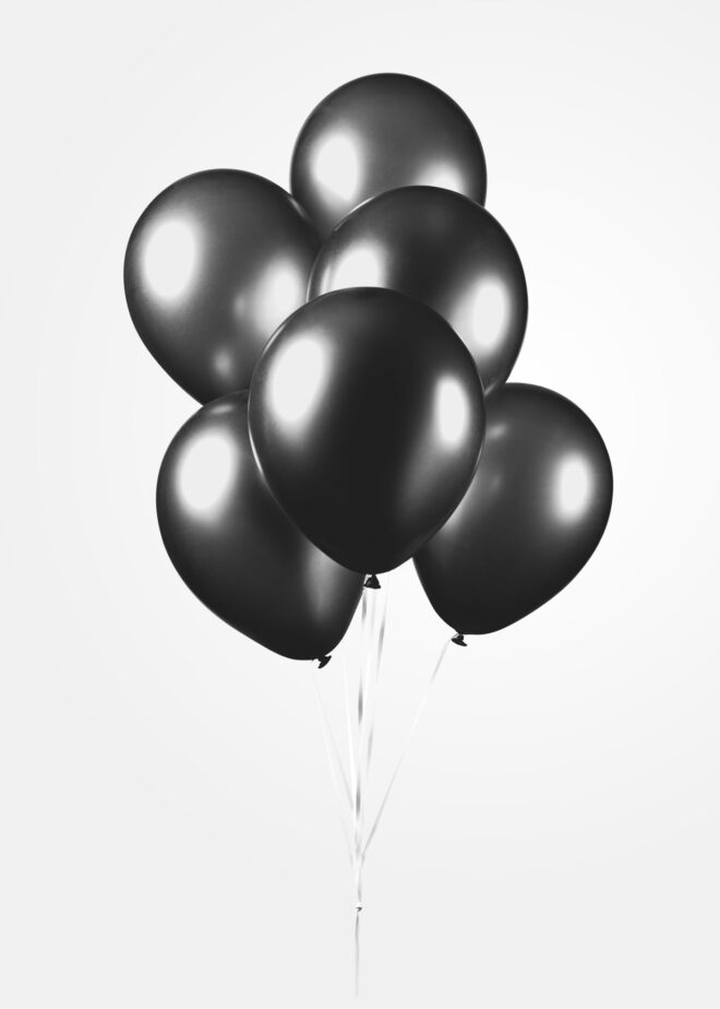 Latex ballonnen metallic zwart (31cm) - 10 stuks